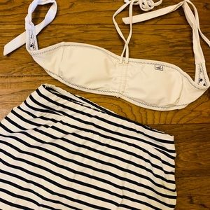 Sperry/Land’s End navy white stripe nautica bikini